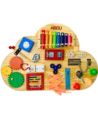 Painel Sensorial Educativo Montessori Nuvem + Brinde Exclusivo Hoje!