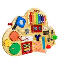 Painel Sensorial Educativo Montessori Nuvem + Brinde Exclusivo Hoje!