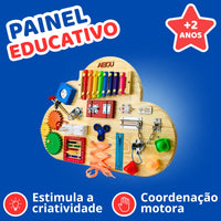 Painel Sensorial Educativo Montessori Nuvem + Brinde Exclusivo Hoje!