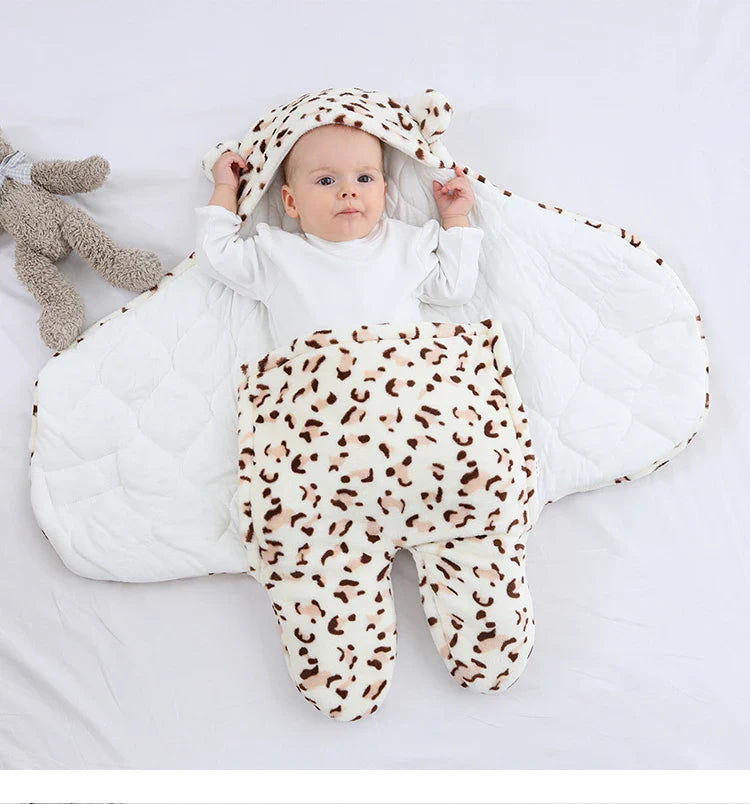 Saco de Dormir do Bebê Ursinho Estampado e Acolchoado