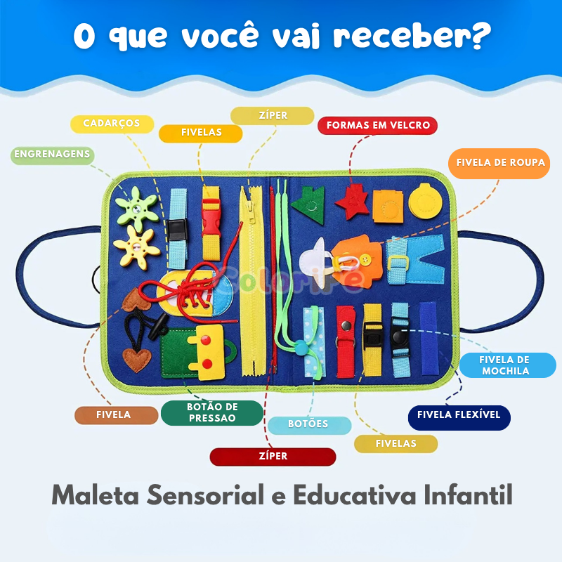 Maleta Sensorial e Educativa Infantil  | Brincadeira e Aprendizado