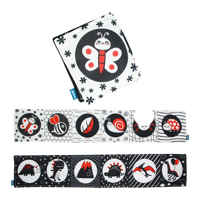 Livro De Pano Preto E Branco De Alto Contraste Para Bebês