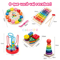 Kit Montessori 5 em 1 – Brinquedos Educativos para Primeiros Anos dos Pequenos